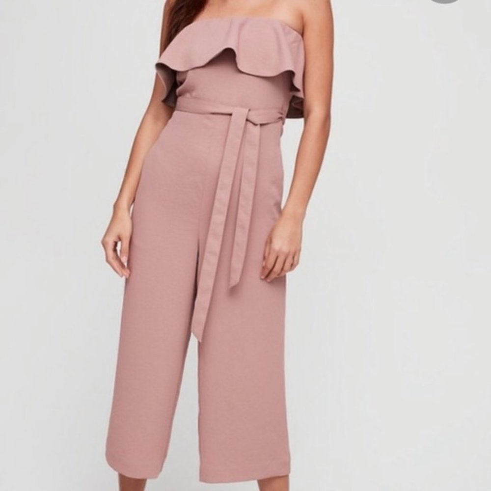 Aritzia Pink Strapless Jumpsuit